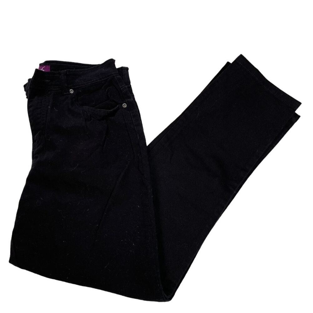 Gloria Vanderbilt Amanda High Rise Tapered Leg Black Jeans Womens 8 Short